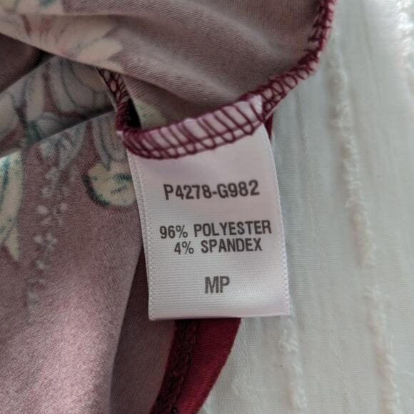 Loveappella Maroon Floral Maxi Skirt size MP - Picture 4 of 5